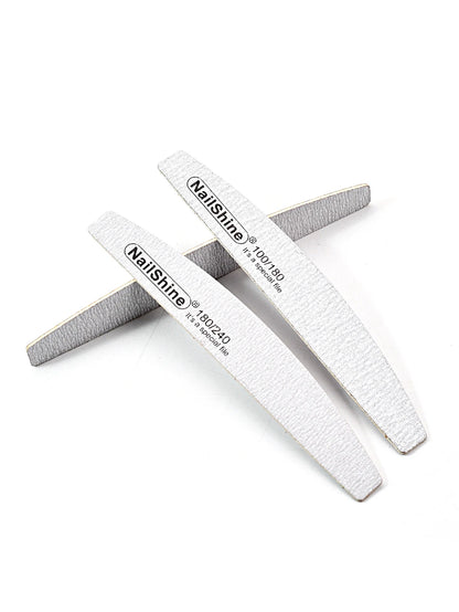 5 Pcs/lot Wood Nail Files Nail Shine Moon Style Vernis A Ongles Nail File 100/180 Lima Unghie Strong Thick Sanding File Block