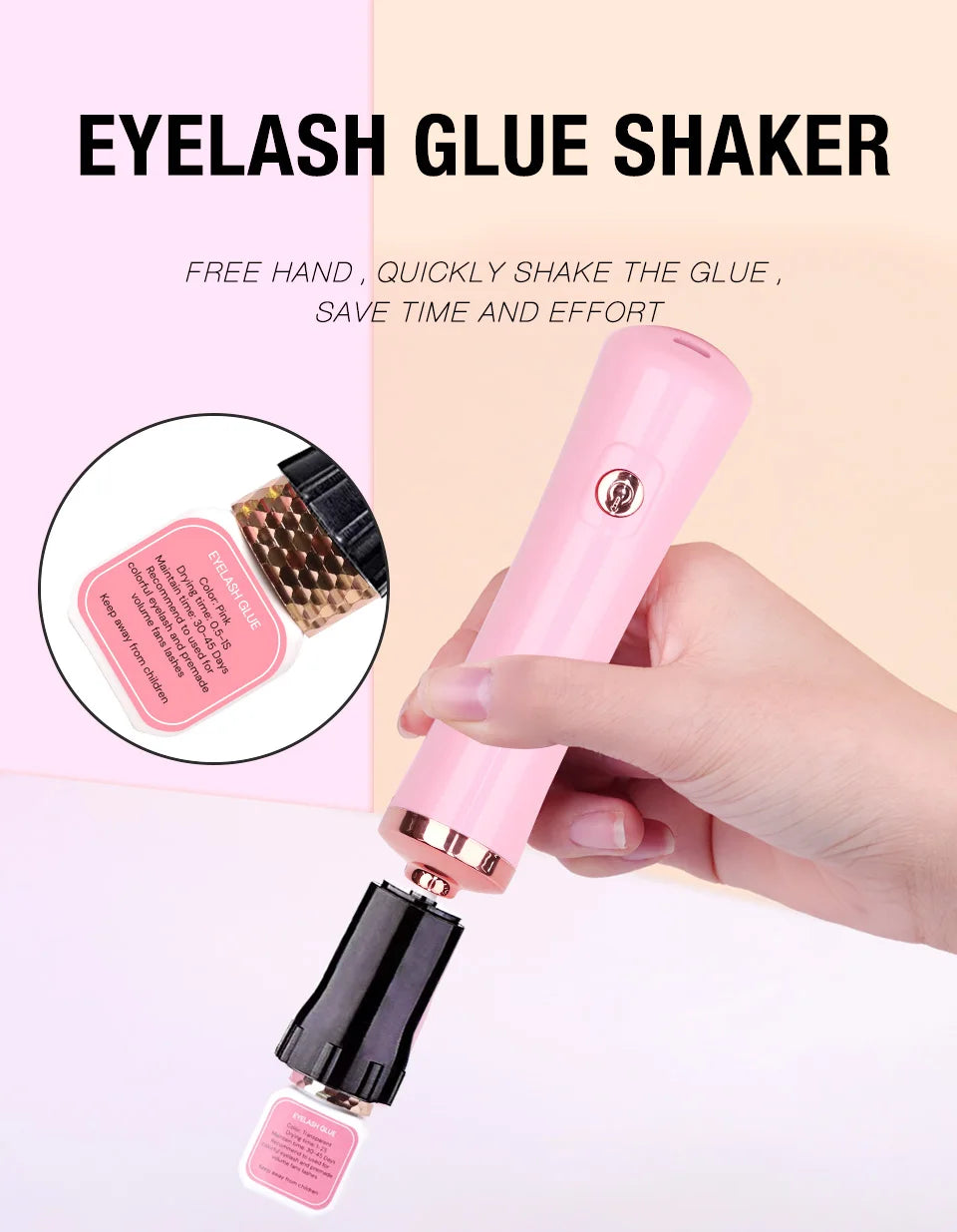 Portable Eyelash Glue Shaker Usb Charge Electric Wake-Up Device for Nail Polish Tattoo Ink Pigment Liquid Shaking Lash Glue Tool